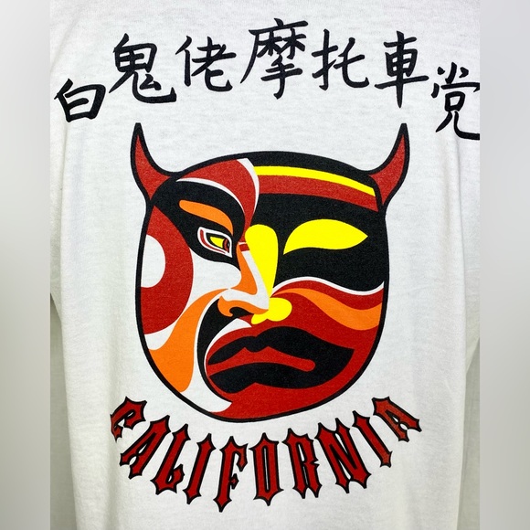 White Ghost Motorcycle Club California Shirt White Size Large Vintage